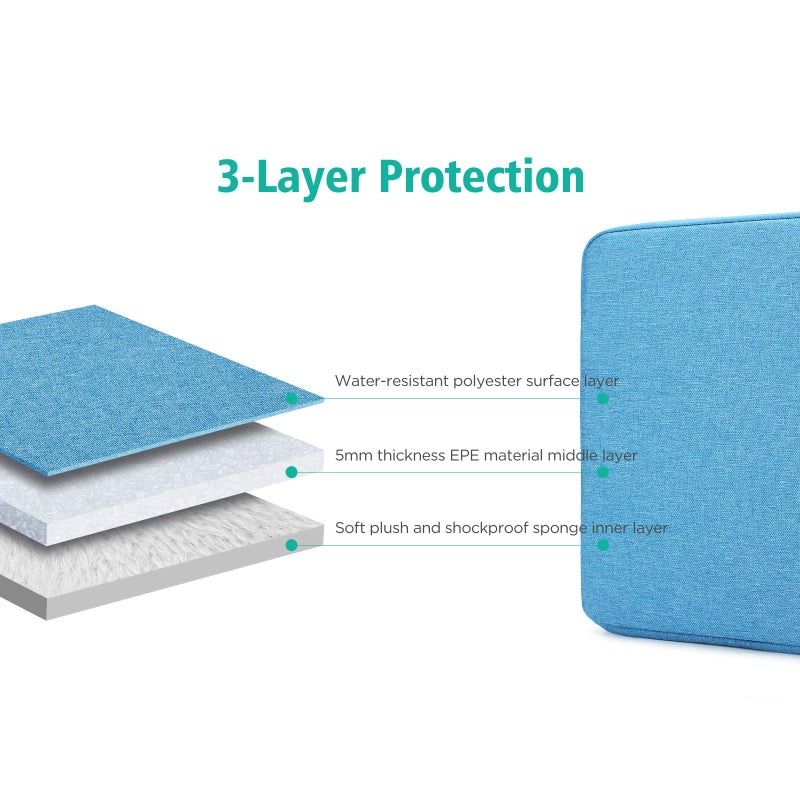 NIDOO 12" 13 inch Laptop Sleeve Case for 12.9" iPad Pro M1 M2 / 13" 13.6" MacBook Air/Surface Pro 7 8 9 X / 11.5" Lenovo Tab P11 Pro Tablet/ThinkPad Z13 / 13.4" Dell XPS 13 Plus/Galaxy Blue - Image 5